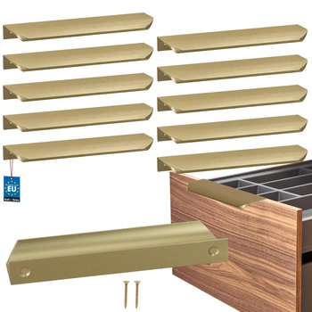 Mâner mobilier aluminiu auriu mat 160/180 mm set de 10 buc.