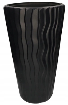 Ghiveci 50x30 cm cu dungi + inserție cu mâner - Culoare antracit