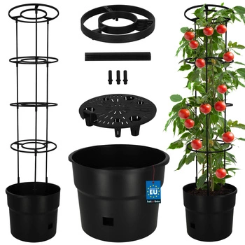Ghiveci pentru cultivarea roșiilor cu suport tip scară pentru balcon 35 cm antracit