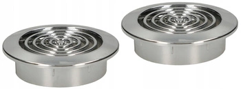 Grilaj de ventilație rotund mini fi 45 mm 2 buc. - Culoare crom