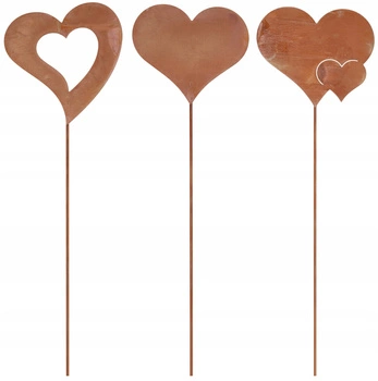 Ciocănită figurină set de grădină decorare ruginit inima