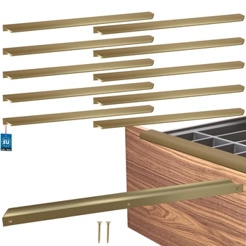 Mâner mobilier aluminiu auriu mat 416/436 mm set de 10 buc.
