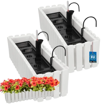 Ghiveci pentru balcon alb na zábradlí 600 MM set de 2 kcu.