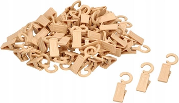 Cârlige plastic pentru tijă perdea lemn set de 100 buc.