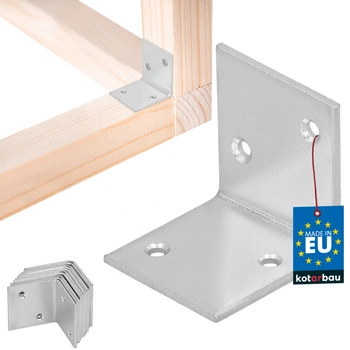 Colțar dulgheresc inoxidabil galvanizat 35x35x35 mm set de 12 buc.