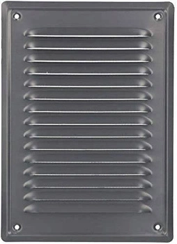 Grilă de ventilație a coșului de fum cu plasă 230x165 cenușă