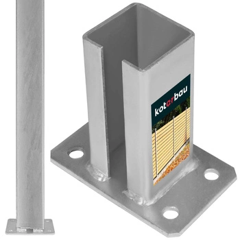 Gard poarta stâlp bază înșurubată 70x70 mm