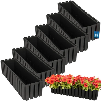 Ghiveci pentru balcon gri na zábradlí 400 MM set de 6 kcu.