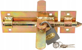 Zăvor de garaj 150 mm cu două fețe cu lacăt pentru ușa porții de garaj