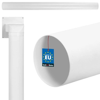 Canal de ventilație rotund țeavă pvc alb 150 cm fi 125 mm