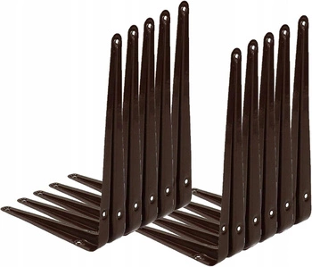 Colțar pentru raft, suport 20x15 cm, 10 buc. - Culoare maro