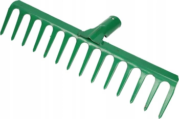 Greble grădinărite 14 dinți metalice - Culoare verde