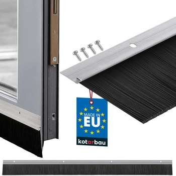 Garnitură șină de ușă 1 m perii 60 mm etanșare înșurubat argintiu