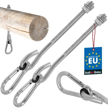 Cârlig pentru balansoar lemn cu carabină cu șurub m12 230 mm set de 2 buc.