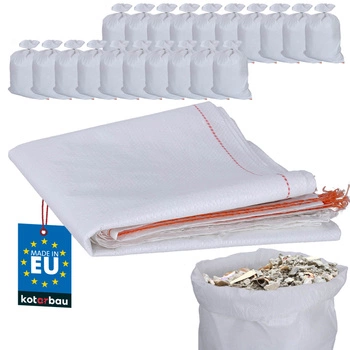 Sac din polipropilenă pentru moloz nisip făină 30 kg 50x80 cm set de 20 buc.