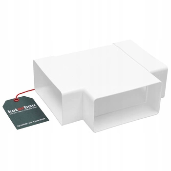 Conector tee conductă plată alb 120x60 mm