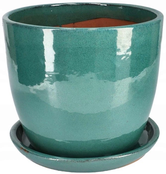 Ghiveci de grădină ceramică cu diametru 31 cm și farfurie