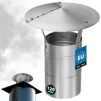 Copertină de fum pentru țeavă de coș galvanizată argintie 120 mm