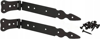 Balama de chioșc îngustă pentru obloane și uși negru 250 mm set de 2 buc.