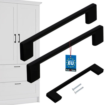 Mâner mobilier clasic modern negru mat 128 mm set de 2 buc.