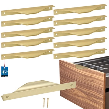 Mâner pentru mobilă modern aluminiu aur mat 160 mm set de 10 buc.