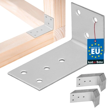 Colțar dulgheresc inoxidabil galvanizat 40x80x40 mm set de 25 buc.