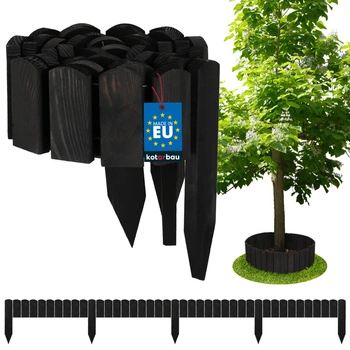 Gard de grădină palisadă bordură din lemn condus antracit 200x10 cm