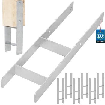 Baza stâlpului h pentru încastrare zincat argintiu 160 mm set de 6 buc.