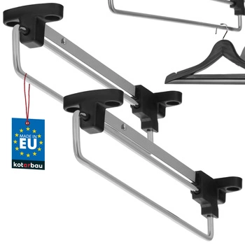 Umeraș extensibil pentru cămăși de garderobă argintiu 250 mm set de 2 buc.