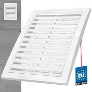 Grilă de ventilație din plastic cu plasă 180x250mm