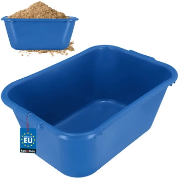 Tavă de construcție grădină dreptunghiulară pentru mortar albastră 55 l