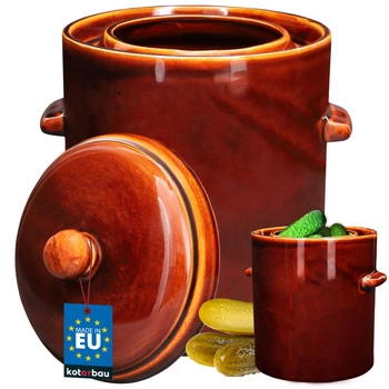 Butoi de gresie cu capac maro 10 l