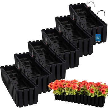 Ghiveci pentru balcon antracit 600 MM set de 6 kcu.
