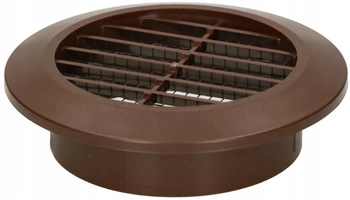 Grilaj de ventilație rotund fi 60 mm cu plasă - Culoare maro