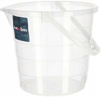 Găleată transparentă cu gura de scurgere și cântar - 10l