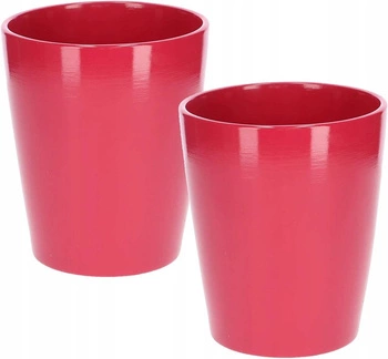 Ghiveci de flori din ceramică 12 cm roz - 2 buc.