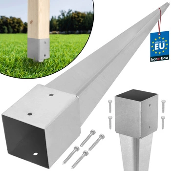 Stâlp de bază condus ancoră sol oțel 120x120x750 mm