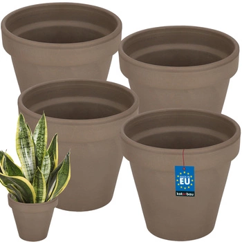 Oală de lut 15 cm capac teracotă set de 4 buc.