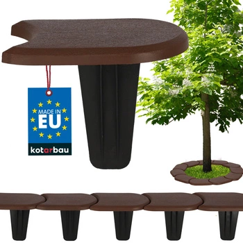 Bordură gazon palisadă cu rampă plastic maro 3,8 m