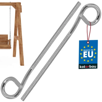 Cârlig leagăn înșurubabil inox M8 210 mm set 2 buc.