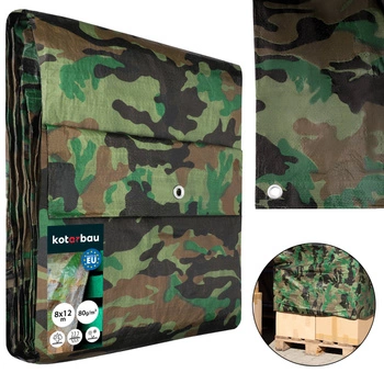 Prelată protectoare rezistentă groasă universală moro 80 g/m2 8x12 m