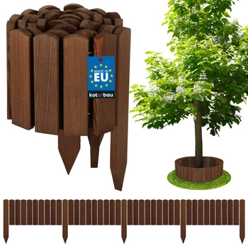 Gard de grădină palisadă bordură din lemn condus maro 200x20 cm