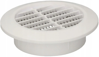 Grilaj de ventilație rotund fi 60 mm cu plasă - Culoare albă