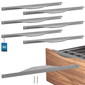 Mâner mobilier aluminiu argintiu 320/340 mm set de 6 buc.