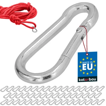 Carabină pentru pompieri leagăn frânghie hamac metalică 40 mm set de 50 buc.