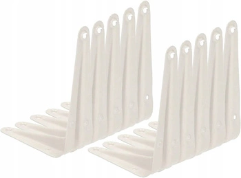 Colțar pentru raft, suport 15x12,5 cm, 10 buc. - Culoare albă