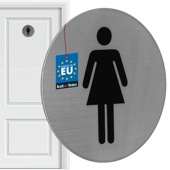 Semn pentru ușa toaletei femei pictogramă autoadeziv oțel 7 cm