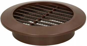 Grilaj protecție ventilație rotund fi 70 mm cu plasă - Culoare maro