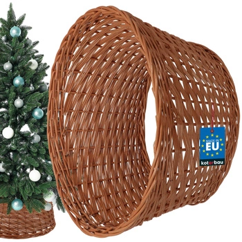 Coș din rattan ø45 cm pentru suportul de brad de Crăciun boho - Culoare naturală