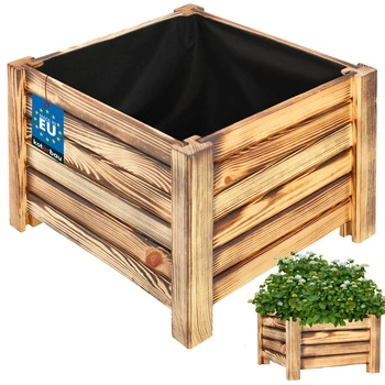 Ghiveci de flori din lemn cutie de grădină bronzat 38x38 cm